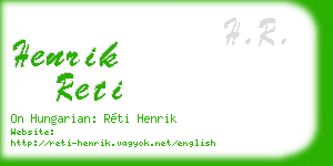 henrik reti business card