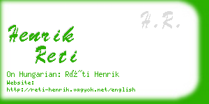 henrik reti business card
